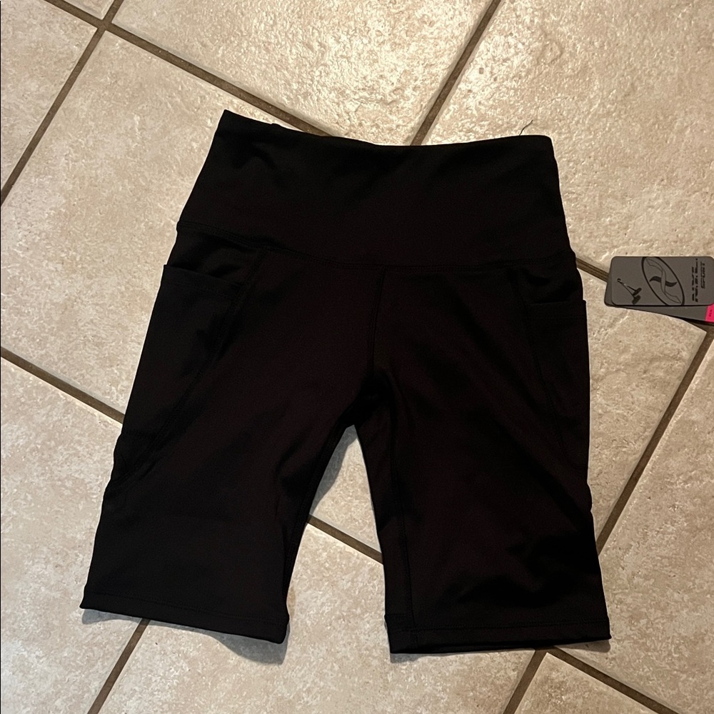 Women's Black Bike Shorts with Pockets